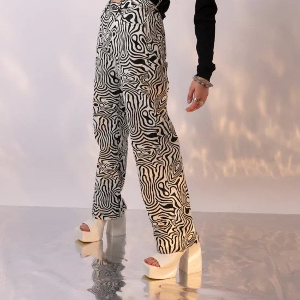 Ragged Priest Mono Marble Print Dad Jean
